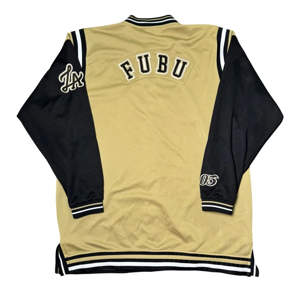 Vintage FUBU New Orleans 05 City Series Collection Jacket Men's Size XL Blk/Gold - Picture 2 of 7